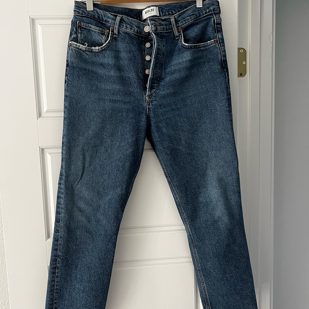 Agolde Riley High Rise Straight Crop Jeans - Picture 11 of 13